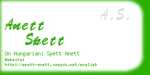 anett spett business card